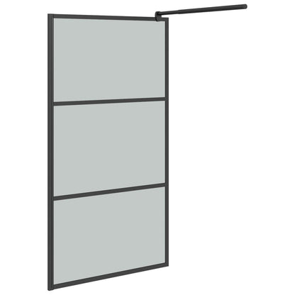 Walk-in Shower Wall 39.4"x76.8" Dark ESG Glass Black image 4