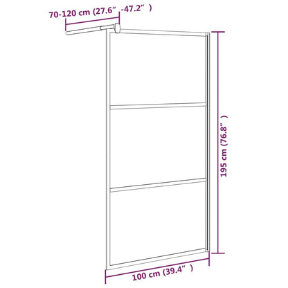 Walk-in Shower Wall 39.4"x76.8" Dark ESG Glass Black image 7