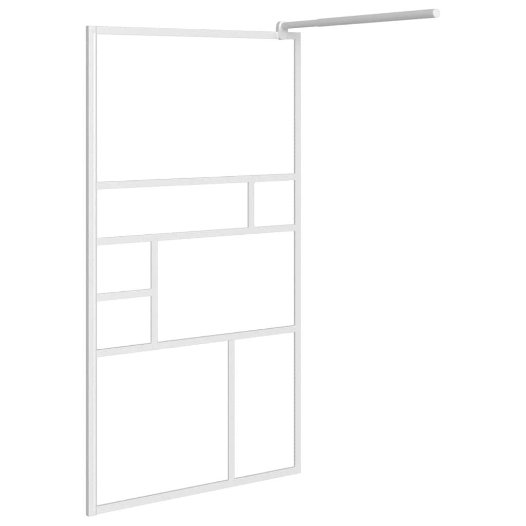 Walk-in Shower Wall 45.3"x76.8" ESG Glass White image 4