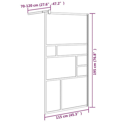 Walk-in Shower Wall 45.3"x76.8" ESG Glass White image 7