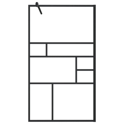 Walk-in Shower Wall with Clear ESG Glass 35.4"x76.8" Black image 3