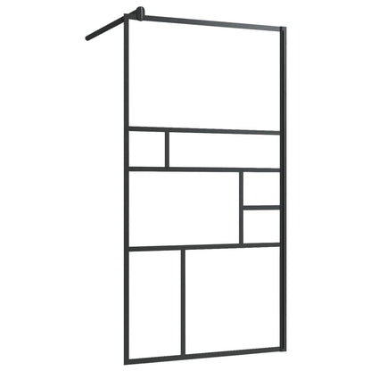 Walk-in Shower Wall with Shelf Black 39.4"x76.8" ESG Glass&Aluminum image 3