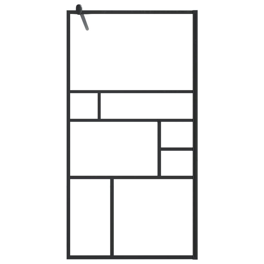 Walk-in Shower Wall with Shelf Black 39.4"x76.8" ESG Glass&Aluminum image 4