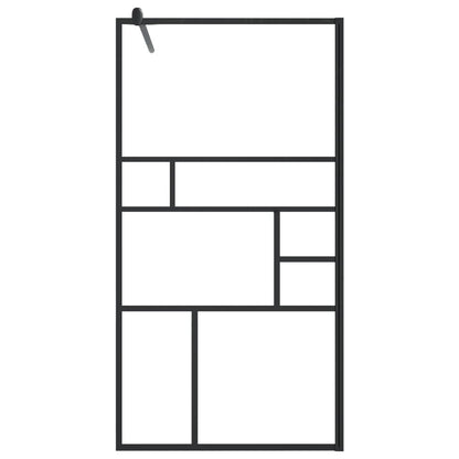 Walk-in Shower Wall with Shelf Black 39.4"x76.8" ESG Glass&Aluminum image 4