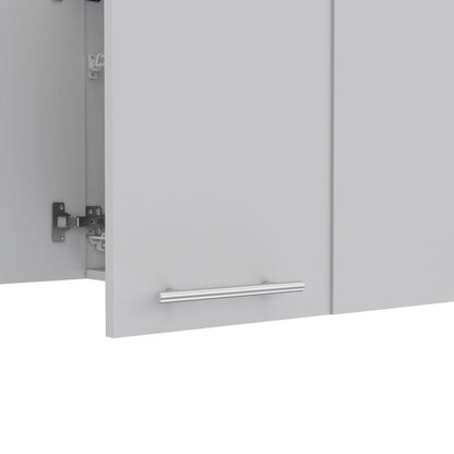 Wall Cabinet 24" H, four Doors, with two internal Shelves and internal plate and glass organizer, white image 4