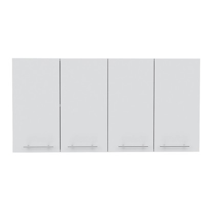 Wall Cabinet 24" H, four Doors, with two internal Shelves and internal plate and glass organizer, white image 2