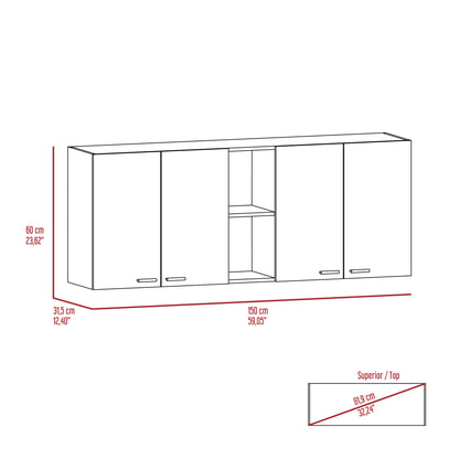 Wall Cabinet Ontario, Double Door, White Finish image 12
