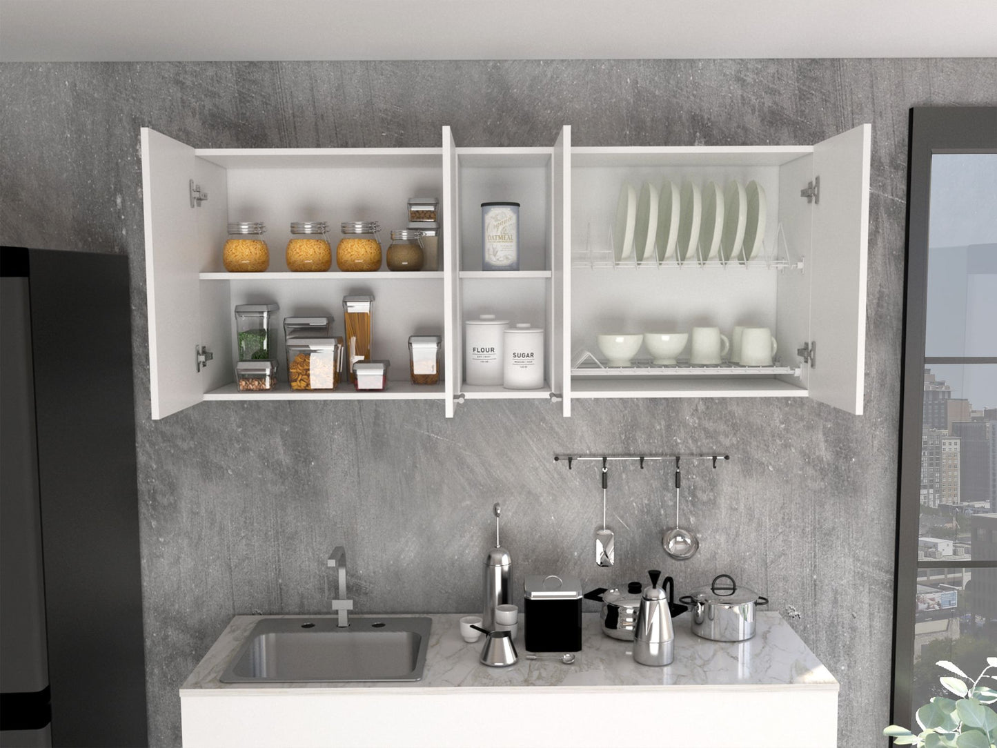 Wall Cabinet Ontario, Double Door, White Finish image 1