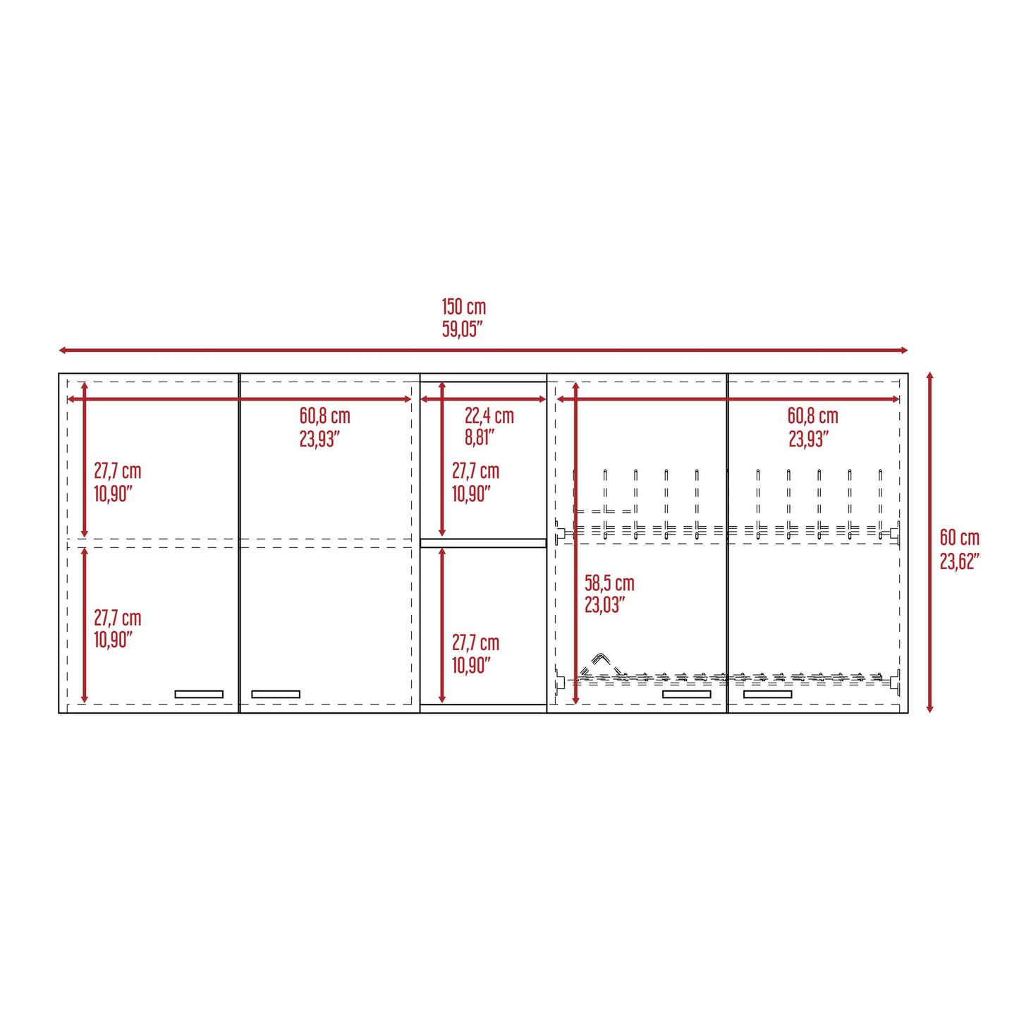 Wall Cabinet Ontario, Double Door, White Finish image 11