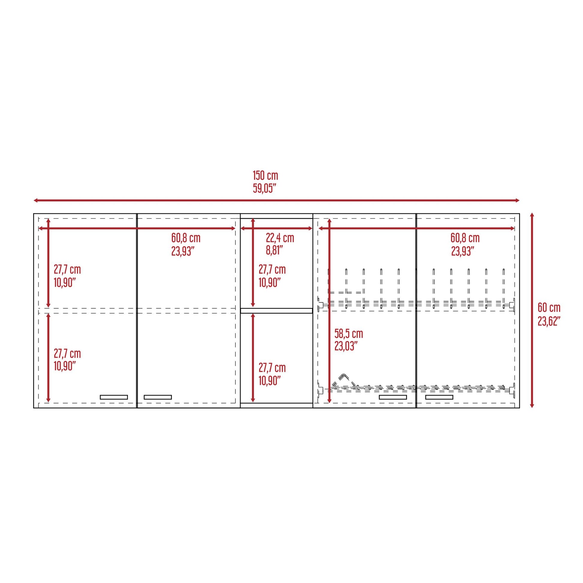 Wall Cabinet Ontario, Double Door, White Finish image 11