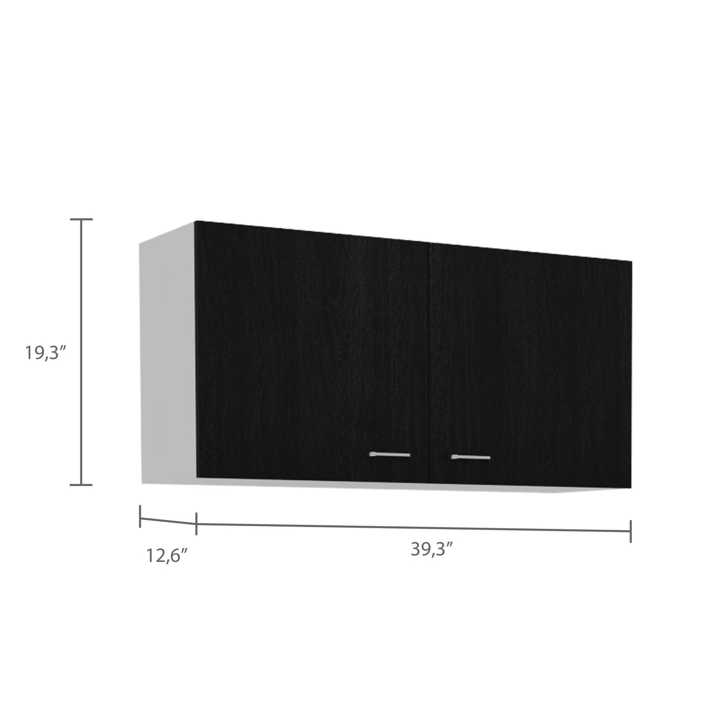 Wall Cabinet Toran, Two Shelves, Double Door, Black Wengue Finish image 3