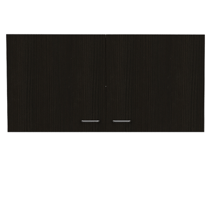 Wall Cabinet Toran, Two Shelves, Double Door, Black Wengue Finish image 2