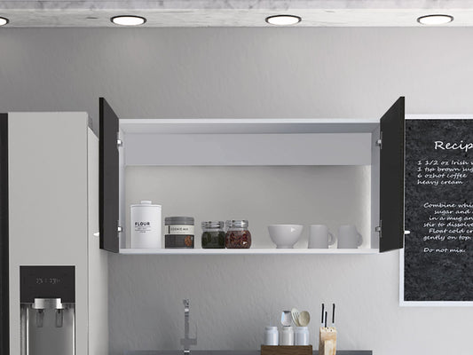 Wall Cabinet Toran, Two Shelves, Double Door, Black Wengue Finish image 1