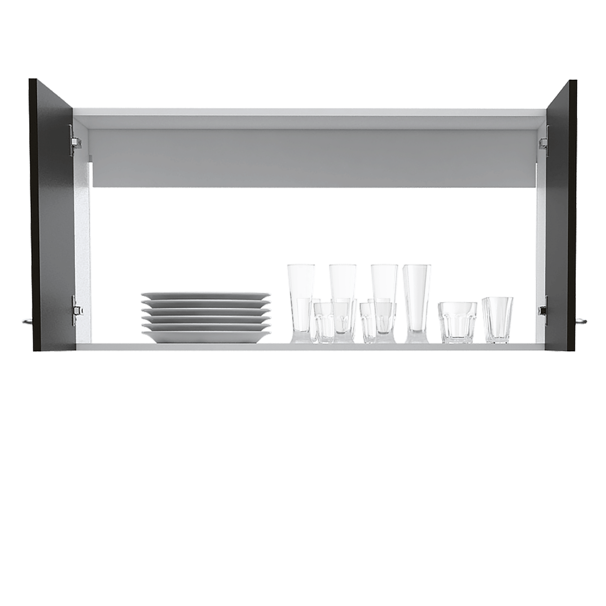 Wall Cabinet Toran, Two Shelves, Double Door, Black Wengue Finish image 9