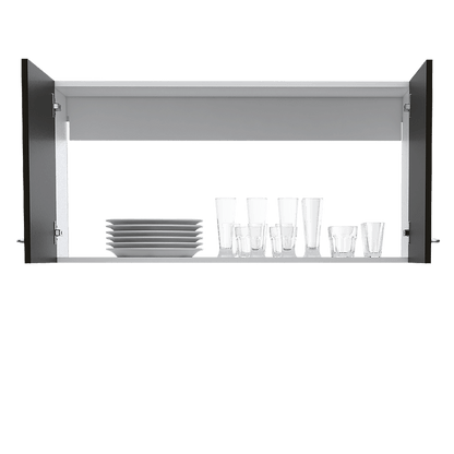 Wall Cabinet Toran, Two Shelves, Double Door, Black Wengue Finish image 9