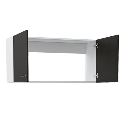 Wall Cabinet Toran, Two Shelves, Double Door, Black Wengue Finish image 6