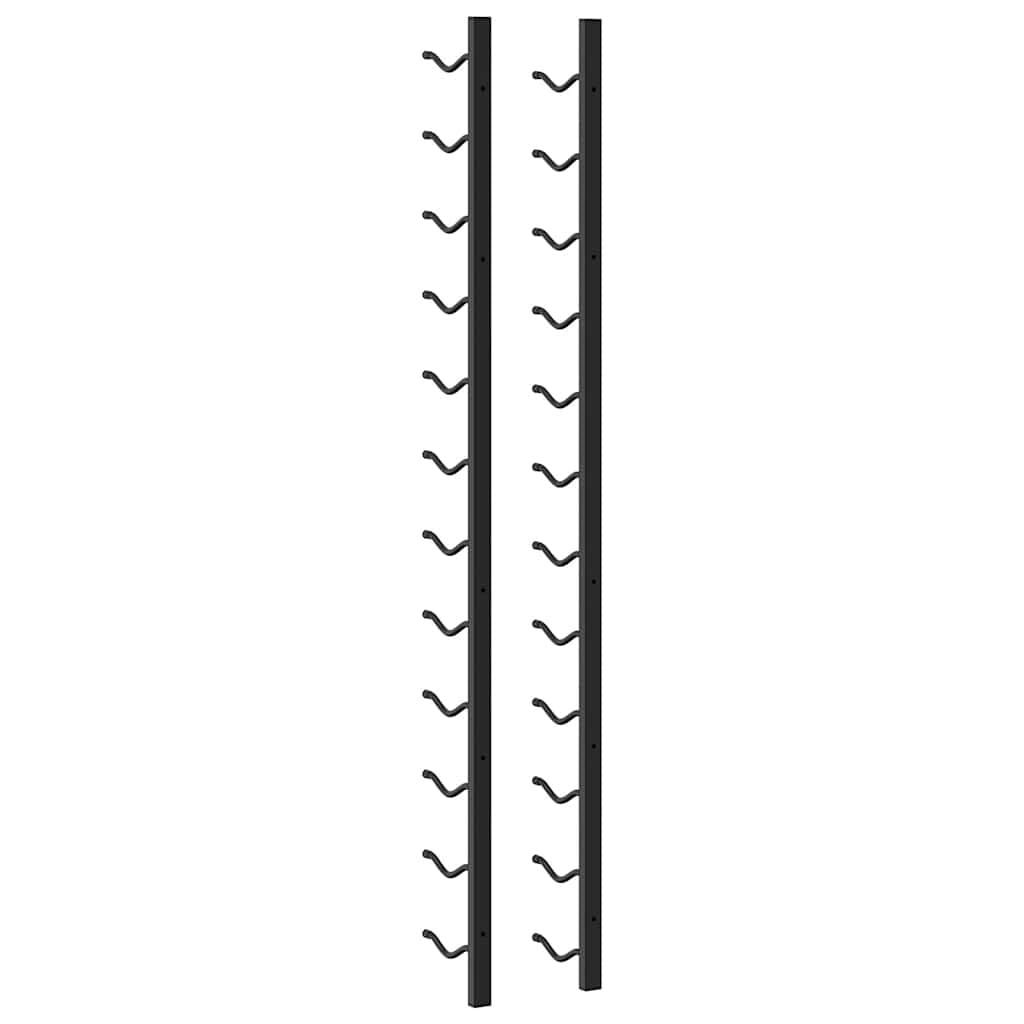 Wall Mounted Wine Racks for 12 Bottles 2 pcs Black Iron image 8