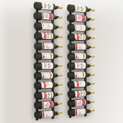 Wall Mounted Wine Racks for 12 Bottles 2 pcs Black Iron image 4