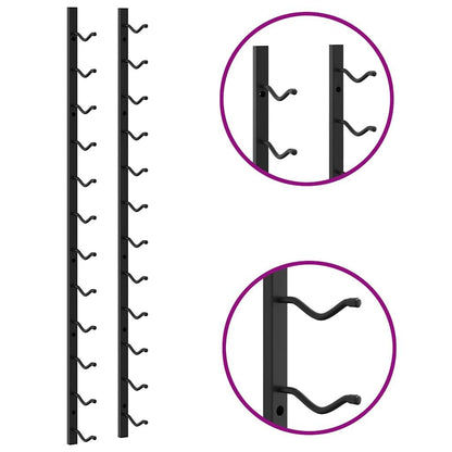 Wall Mounted Wine Racks for 12 Bottles 2 pcs Black Iron image 9
