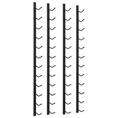 Wall Mounted Wine Racks for 12 Bottles 2 pcs Black Iron image 2