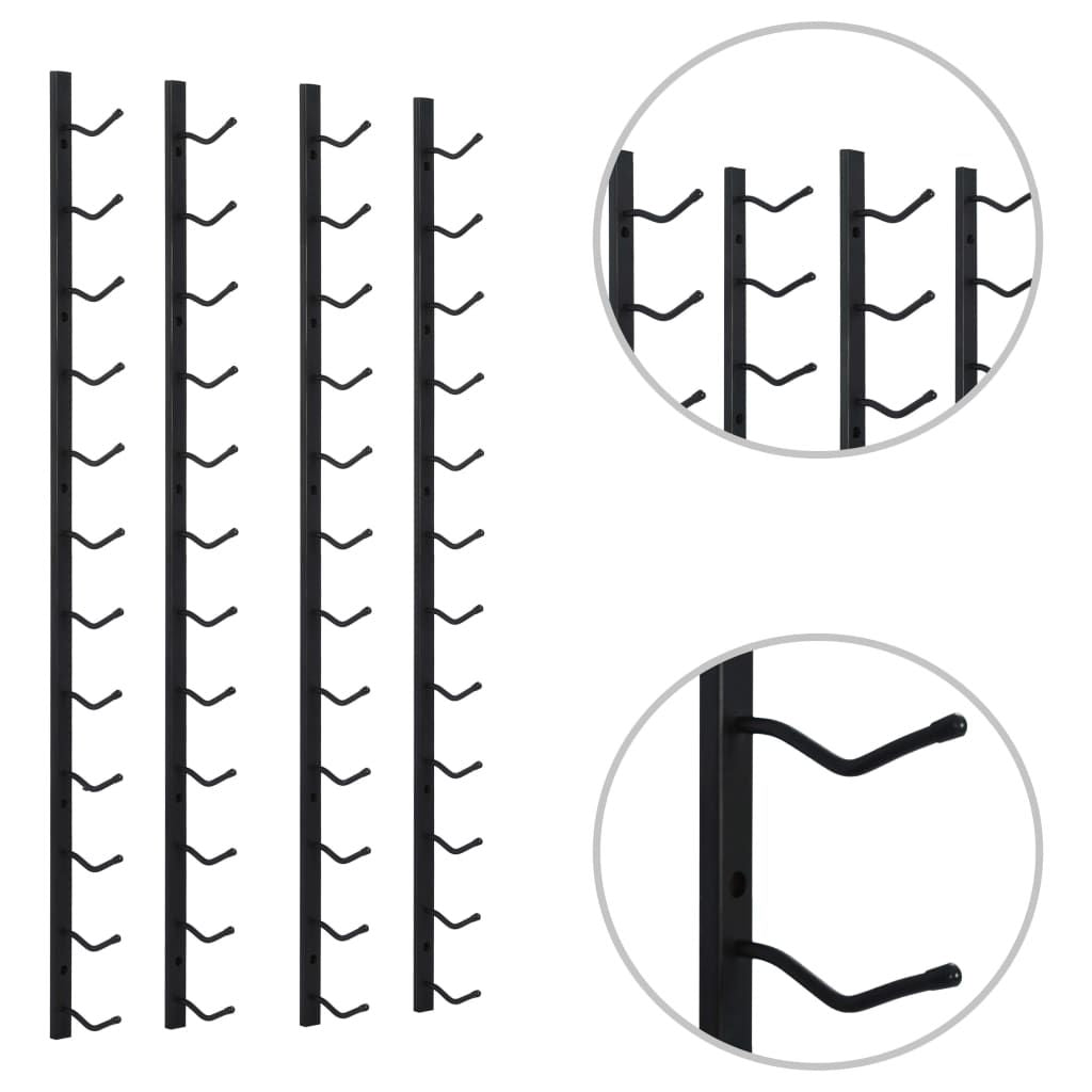Wall Mounted Wine Racks for 12 Bottles 2 pcs Black Iron image 3