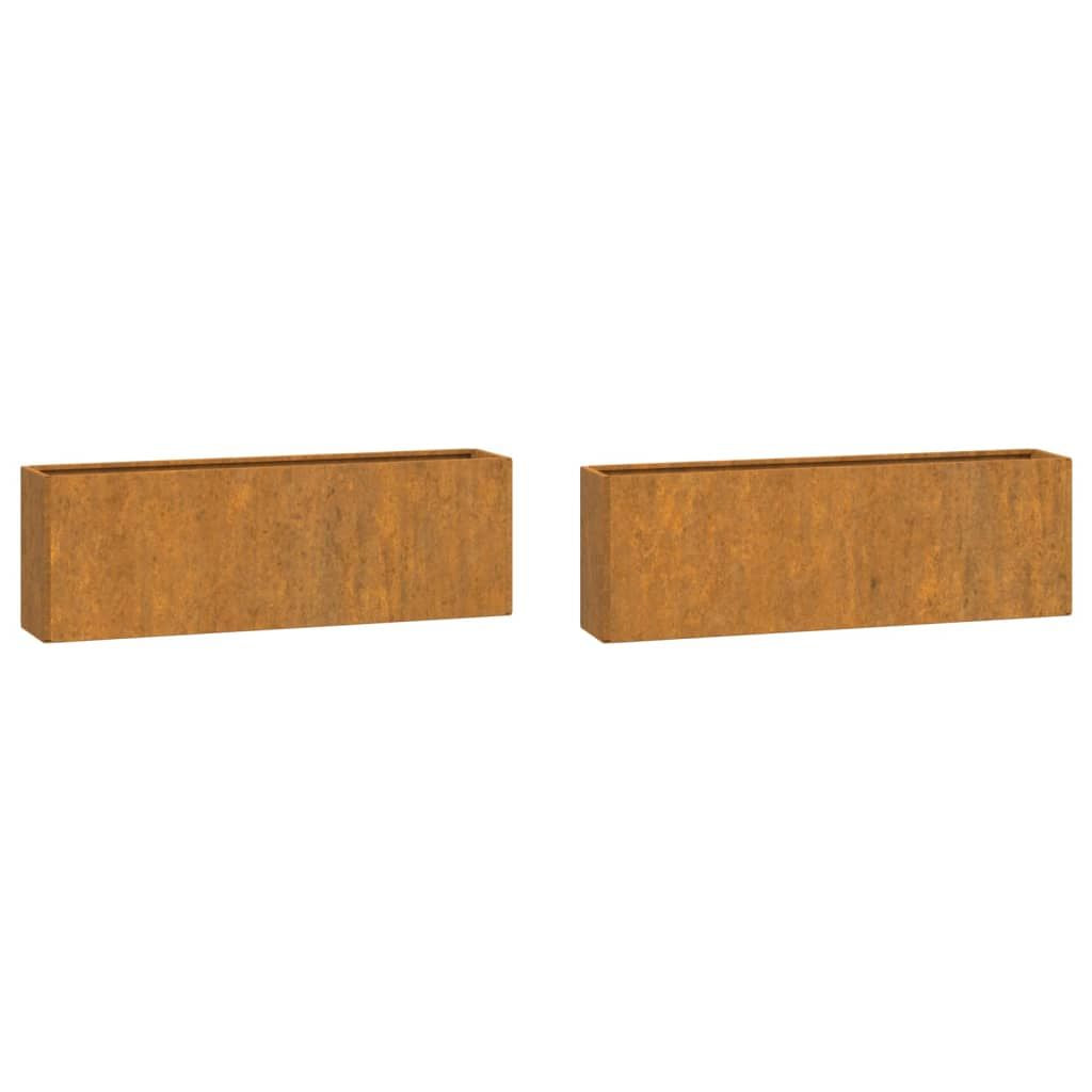 Wall Planters 2 pcs Rusty Corten Steel 20.9"x3.9"x6.7 image 2