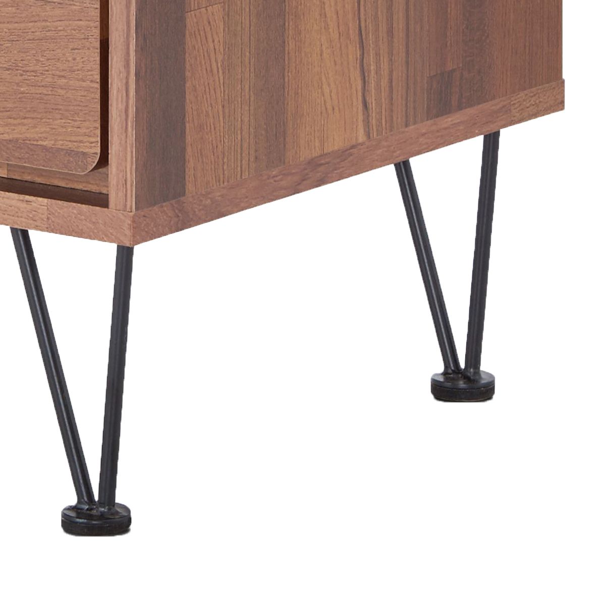 Walnut 2-Drawer Accent Table with Hairpin Legs image 5