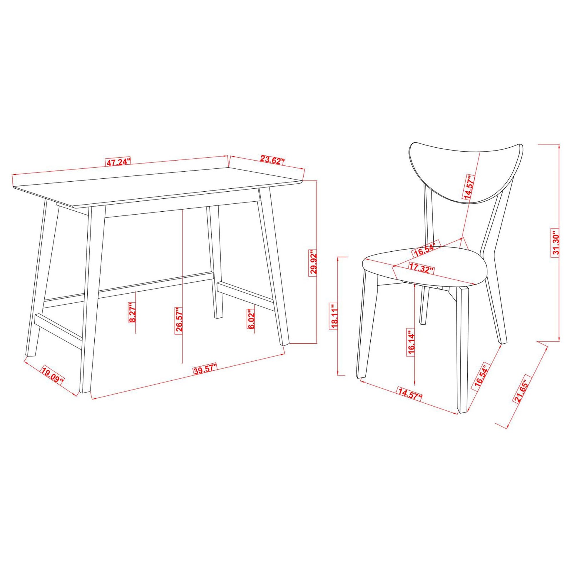 Walnut 2-Piece Writing Desk Set image 5