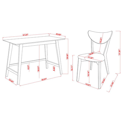 Walnut 2-Piece Writing Desk Set image 5