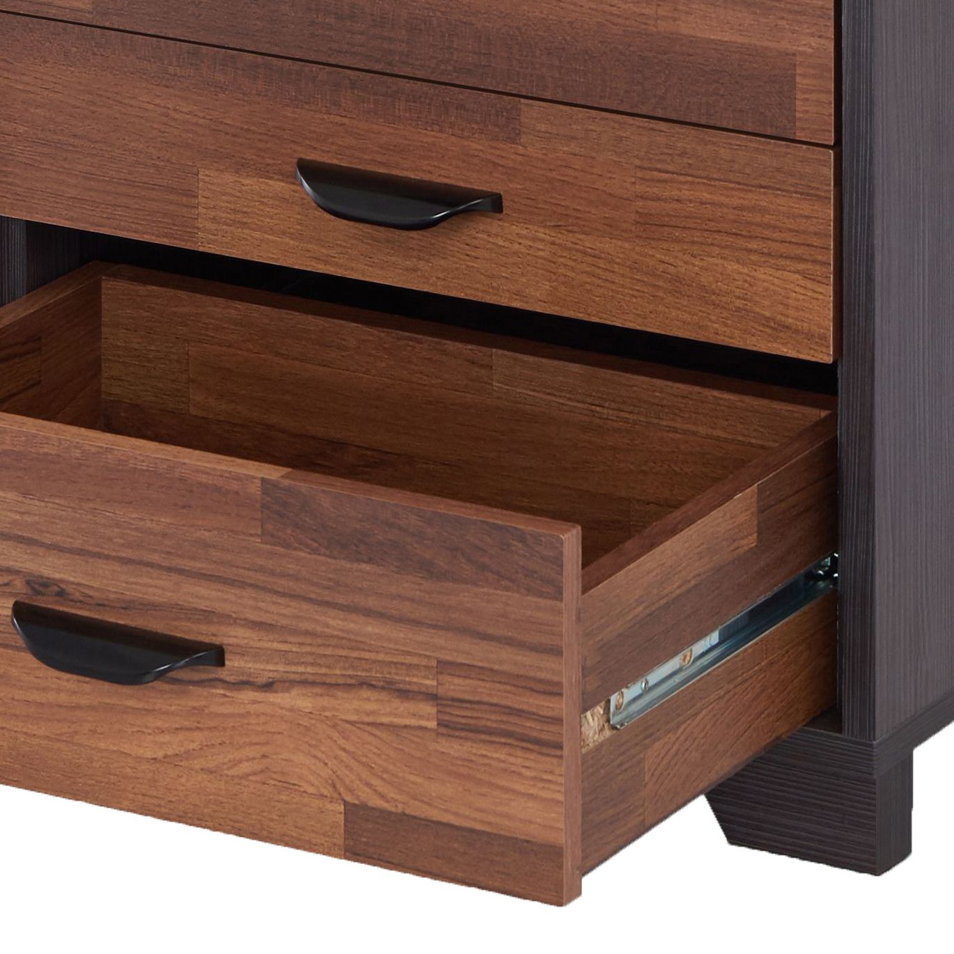 Walnut and Espresso 3-drawer Rectangular Accent Table image 4