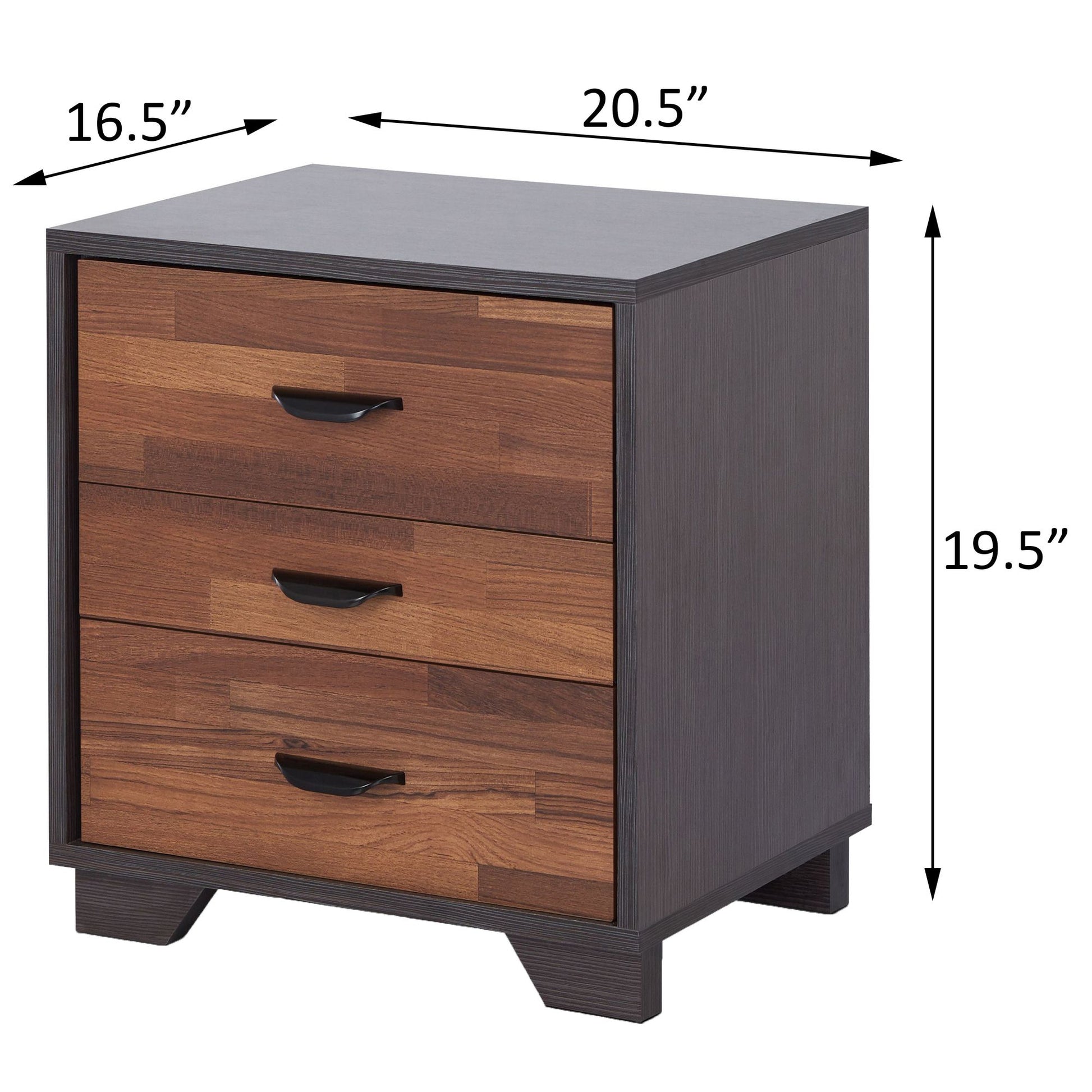 Walnut and Espresso 3-drawer Rectangular Accent Table image 6
