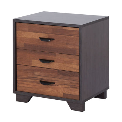 Walnut and Espresso 3-drawer Rectangular Accent Table image 1