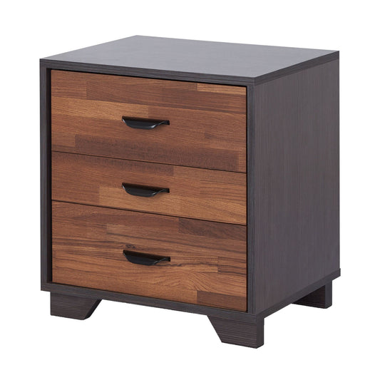 Walnut and Espresso 3-drawer Rectangular Accent Table image 1