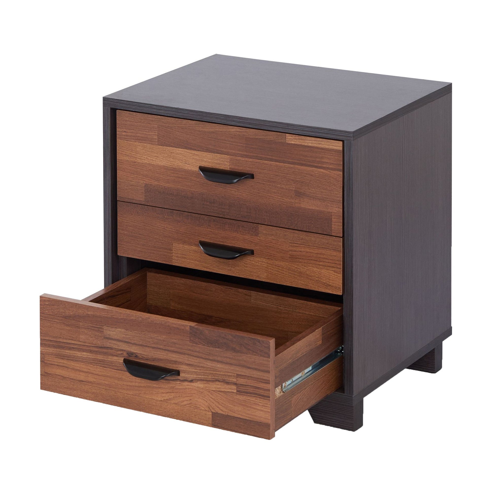 Walnut and Espresso 3-drawer Rectangular Accent Table image 3