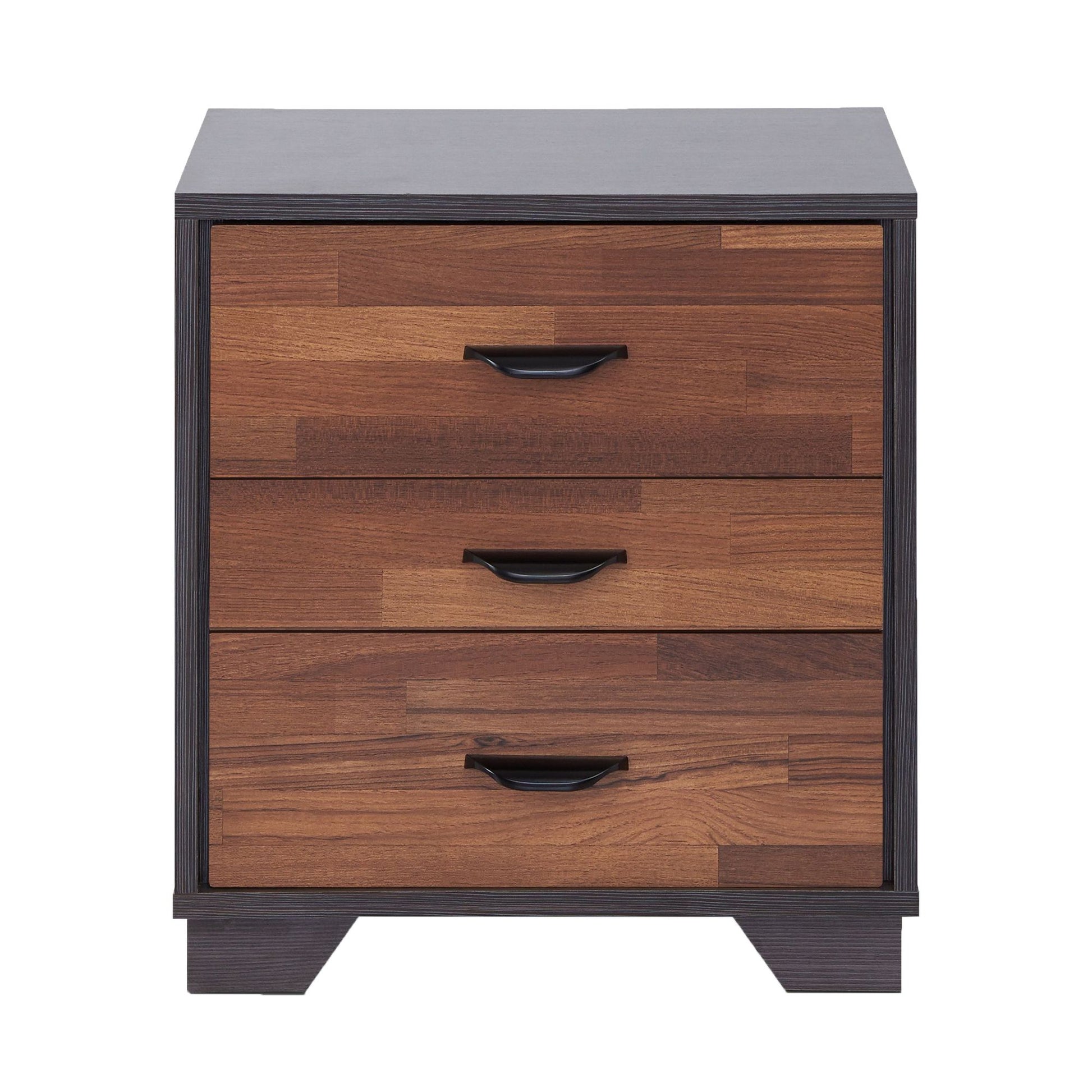 Walnut and Espresso 3-drawer Rectangular Accent Table image 2