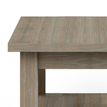 Warm Shaker Solid Wood 14 inch Wide Transitional Narrow Side Table in Distressed Grey image 2