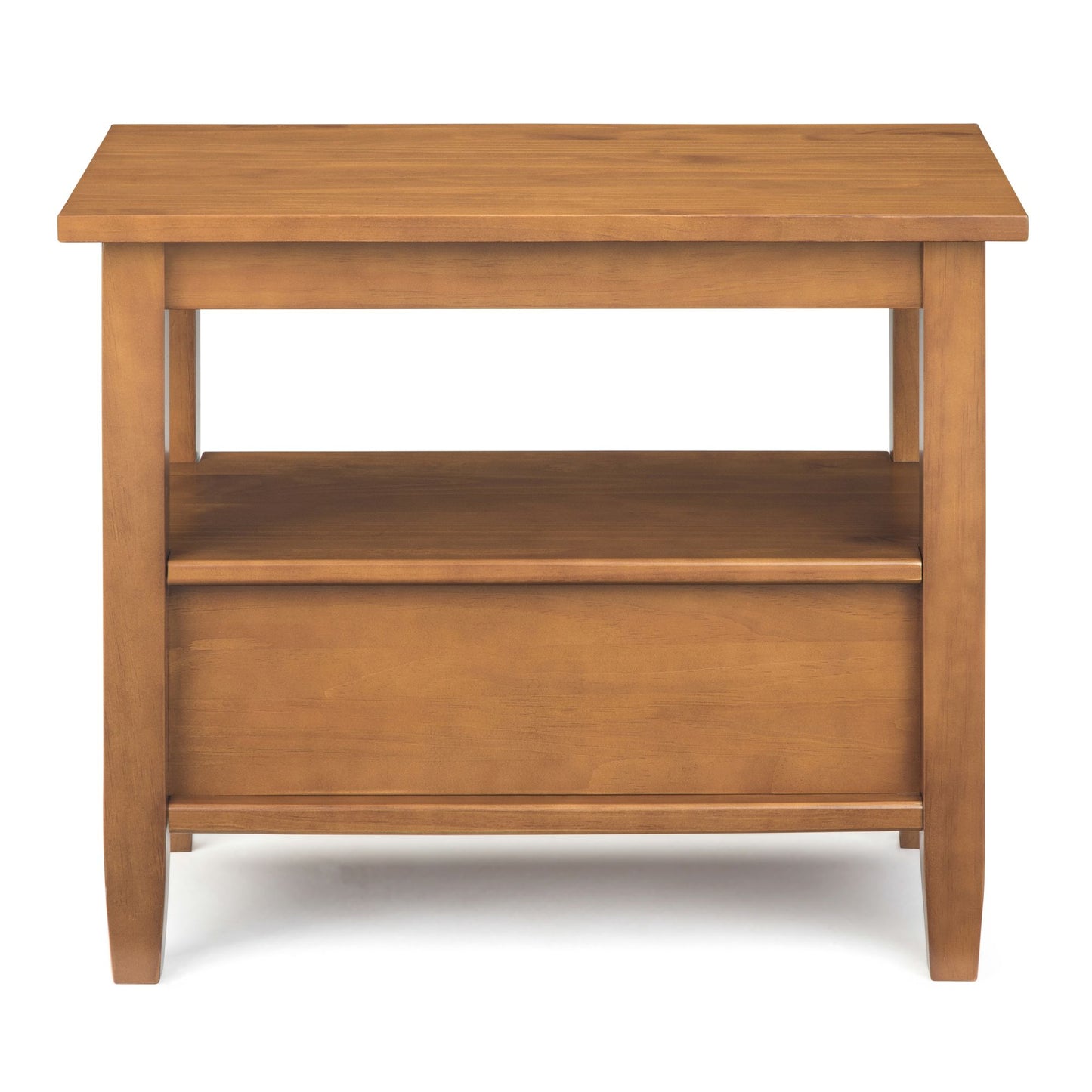 Warm Shaker Solid Wood 14 inch Wide Transitional Narrow Side Table in Light Golden Brown image 6