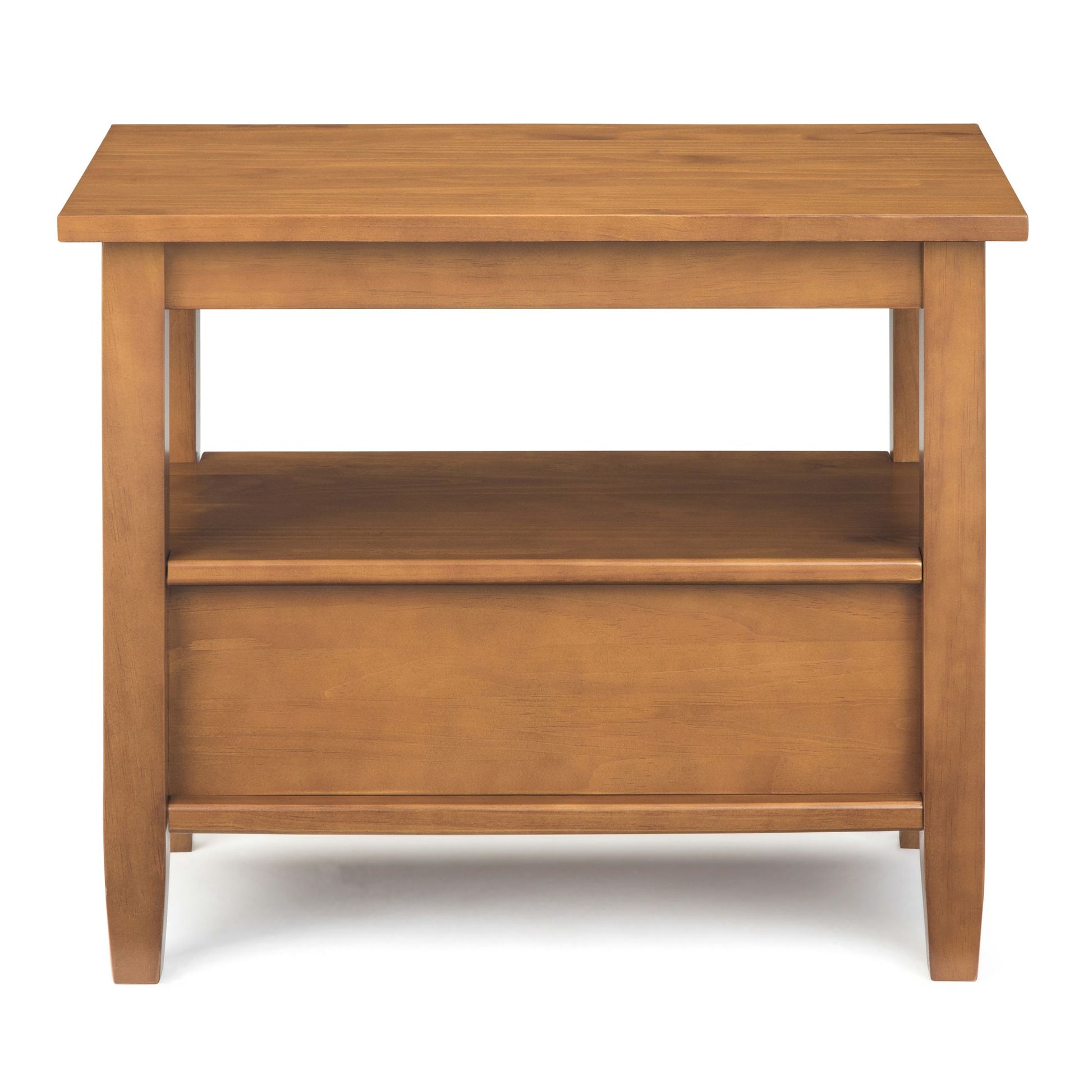 Warm Shaker Solid Wood 14 inch Wide Transitional Narrow Side Table in Light Golden Brown image 6