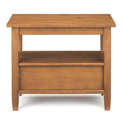 Warm Shaker Solid Wood 14 inch Wide Transitional Narrow Side Table in Light Golden Brown image 6