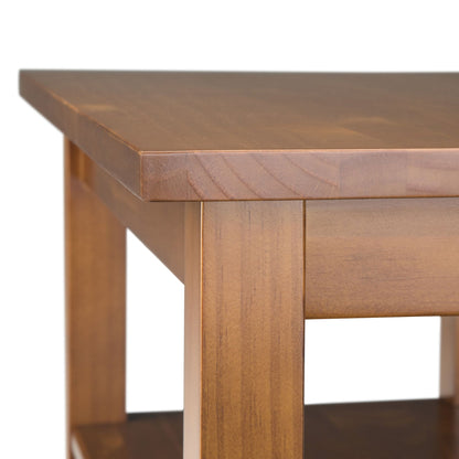 Warm Shaker Solid Wood 14 inch Wide Transitional Narrow Side Table in Light Golden Brown image 2