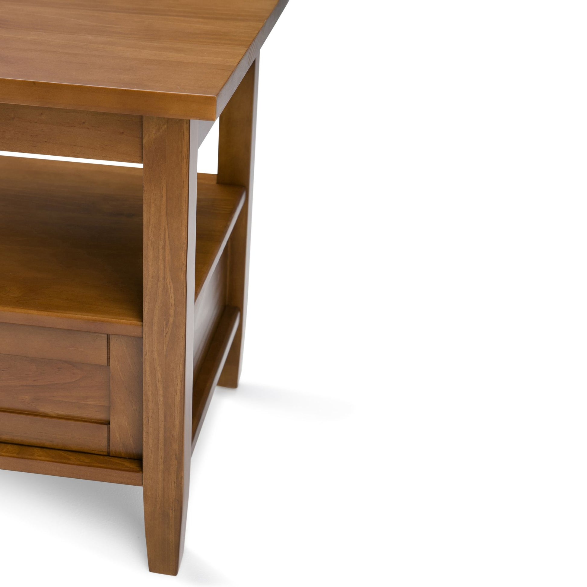 Warm Shaker Solid Wood 20 inch Wide Transitional End Table in Light Golden Brown image 5