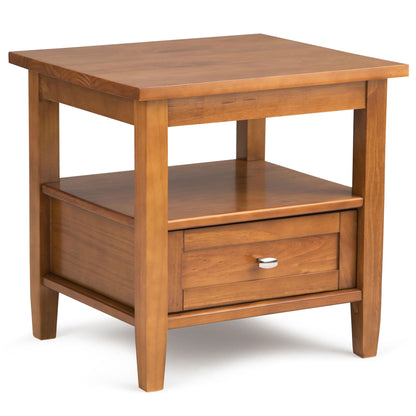 Warm Shaker Solid Wood 20 inch Wide Transitional End Table in Light Golden Brown image 1