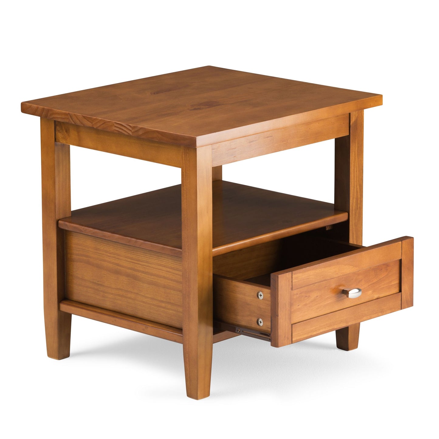 Warm Shaker Solid Wood 20 inch Wide Transitional End Table in Light Golden Brown image 6