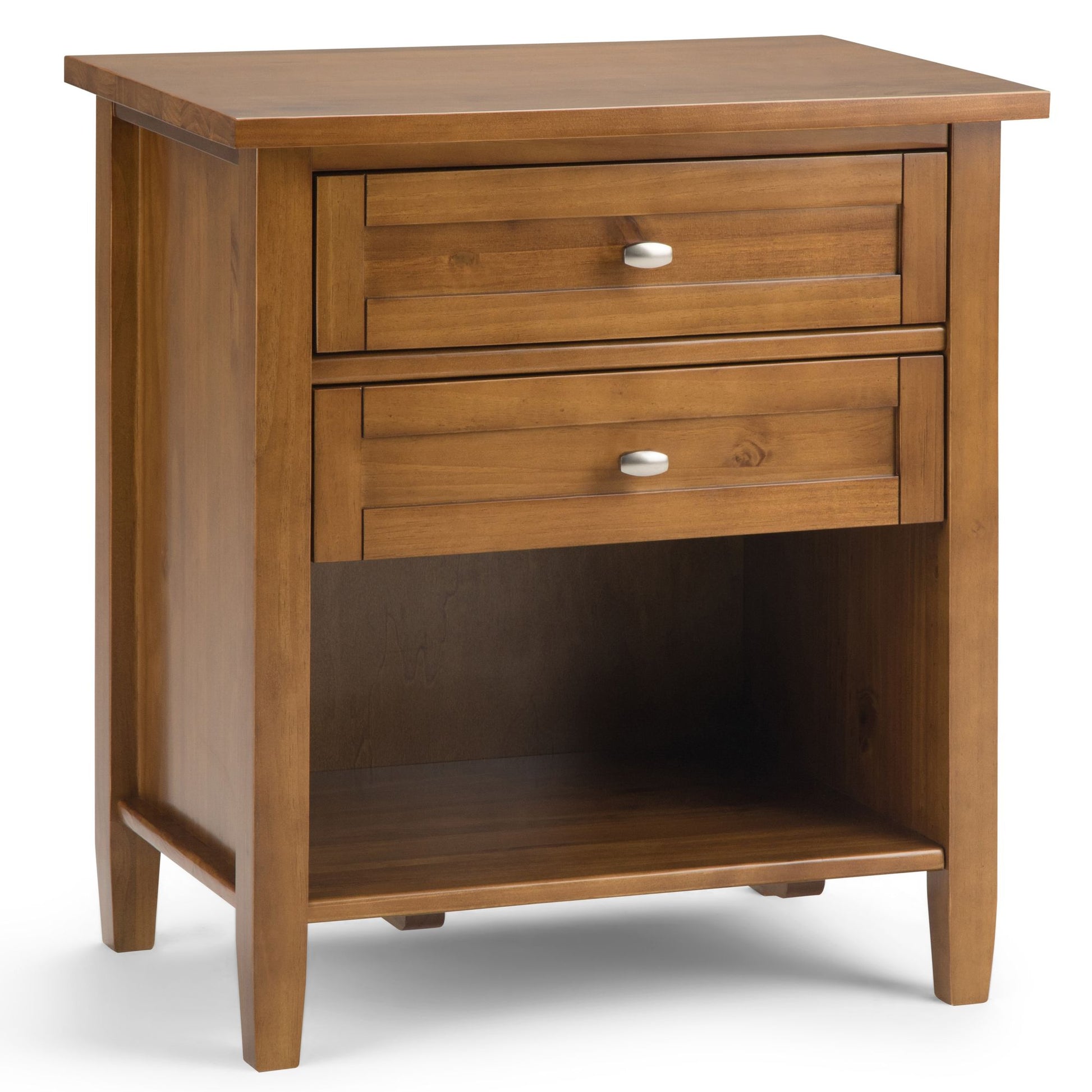 Warm Shaker Solid Wood 24 inch Wide Transitional Nightstand in Light Golden Brown image 1
