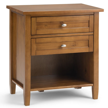 Warm Shaker Solid Wood 24 inch Wide Transitional Nightstand in Light Golden Brown image 1