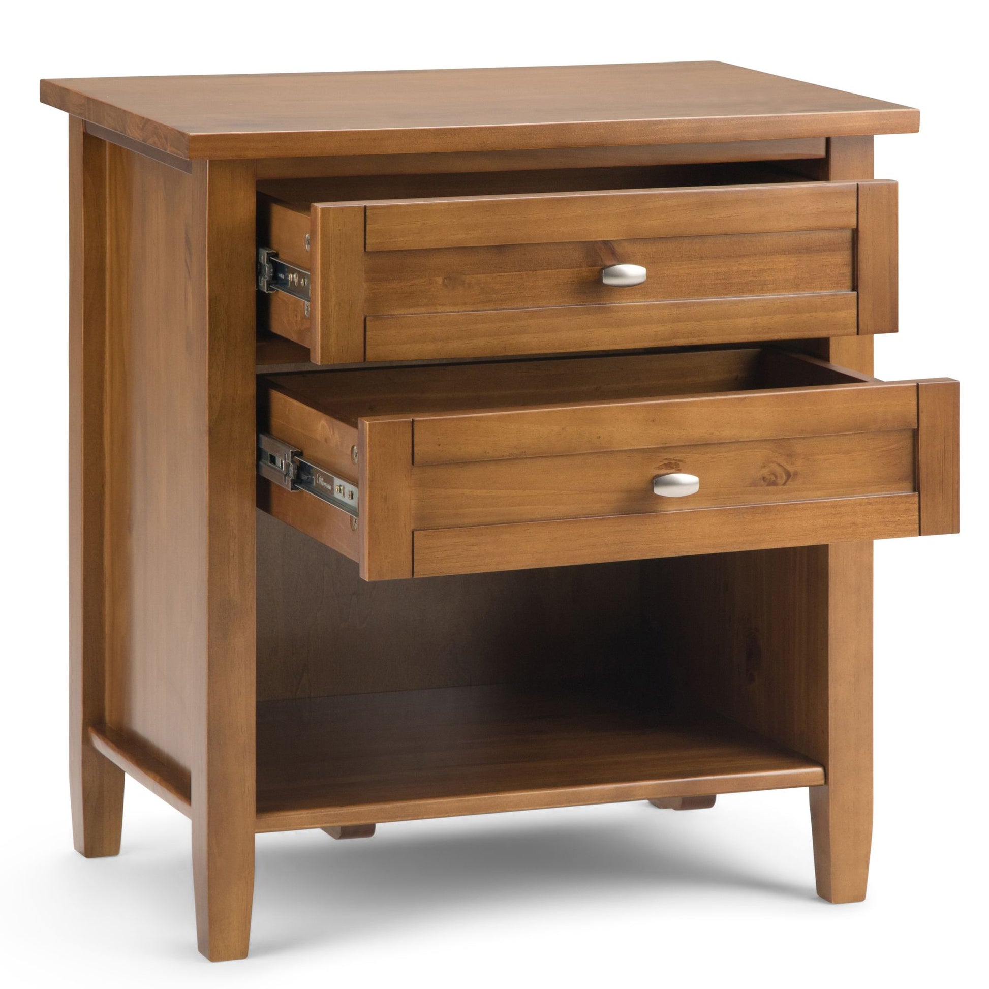 Warm Shaker Solid Wood 24 inch Wide Transitional Nightstand in Light Golden Brown image 7
