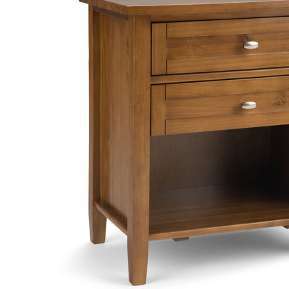 Warm Shaker Solid Wood 24 inch Wide Transitional Nightstand in Light Golden Brown image 5