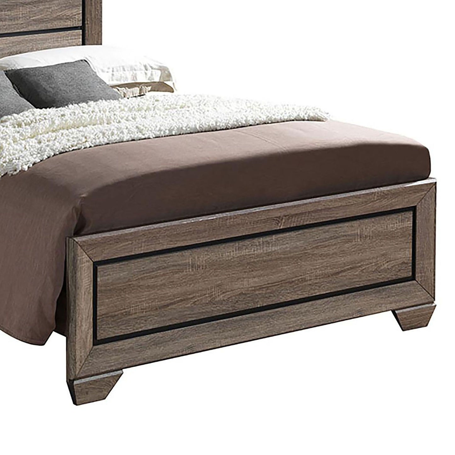 Washed Taupe Queen Panel Bed image 3
