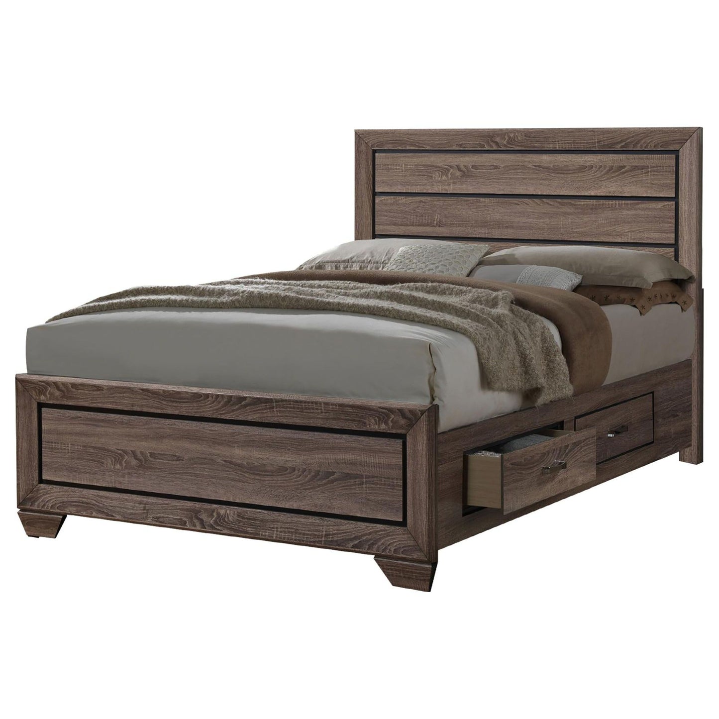 Washed Taupe Queen Storage Bed image 2