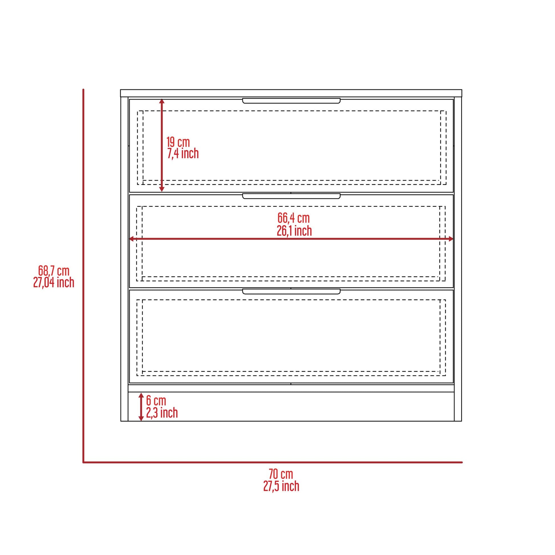 Washington Three Drawer Dresser image 4